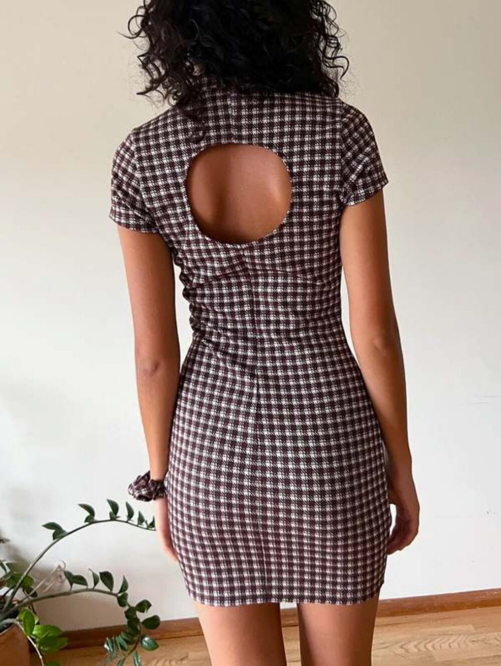 LISA SAYS GAH Cocoa Plaid Tai Dress - Picture 2 of 6